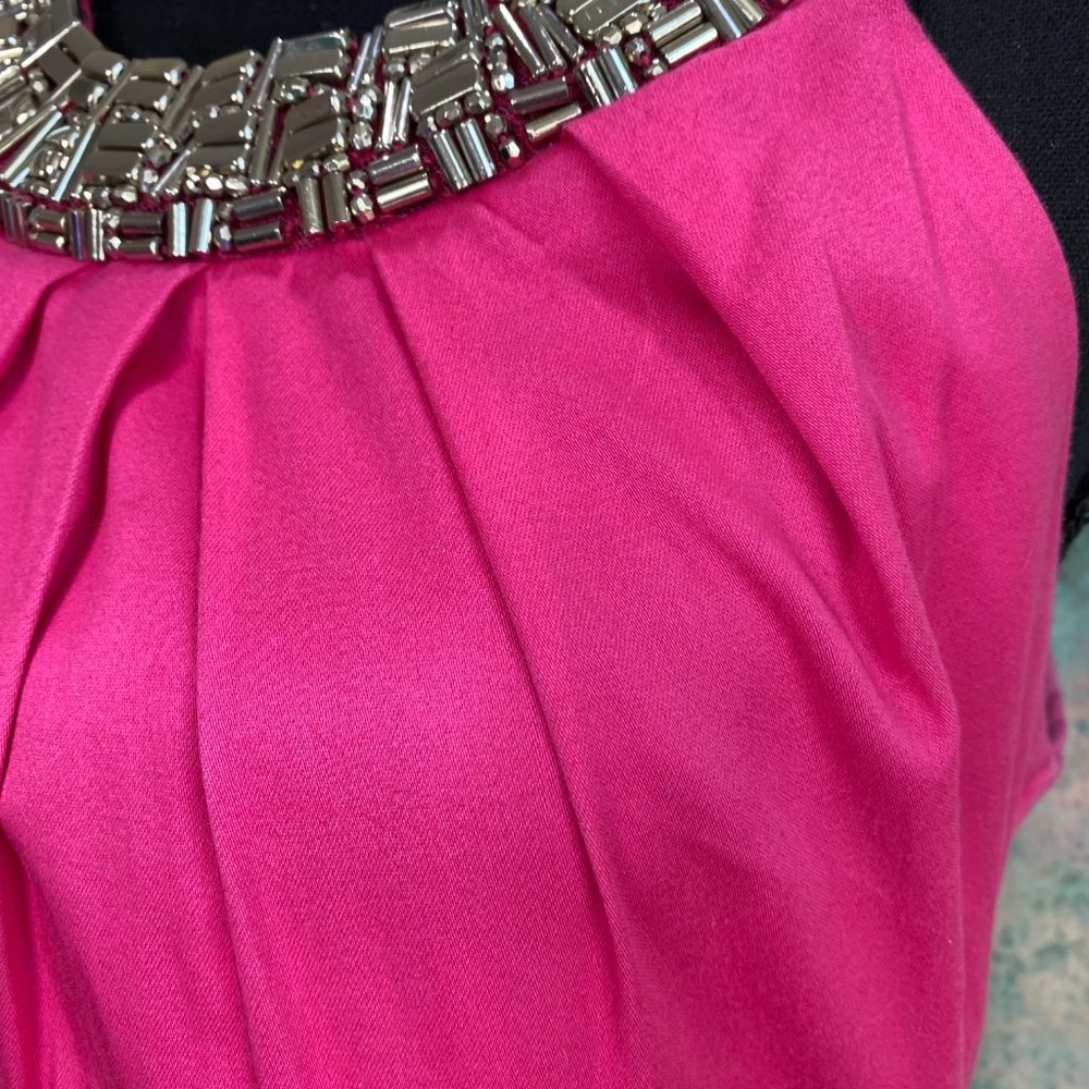 📌B Darlin Eye-Catching Neckline  Pink Black Sleeveless Cotton Dress - Picture 11 of 13